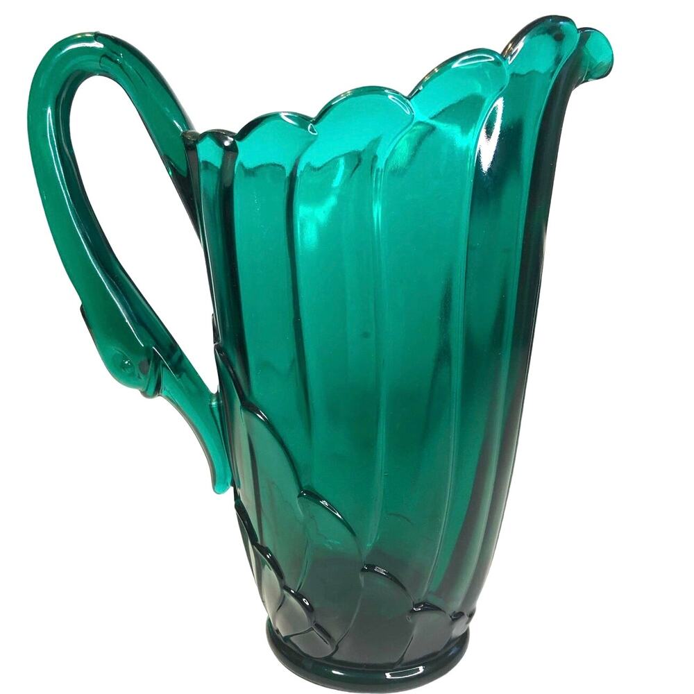 Teal Green "Swan Pitcher" by Imperial Glass for Lenox